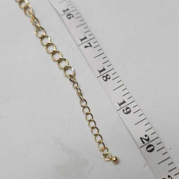 INC Gold Tone Statement Necklace Multi-Tiered Teardrop Oval Faux Gemstones - Picture 5 of 5